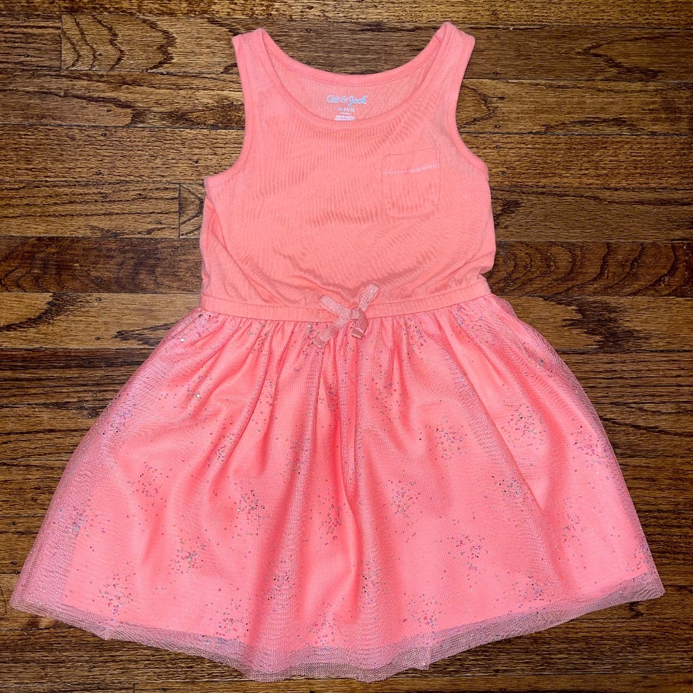 Cat & Jack size 4/5 peach, sparkly dress